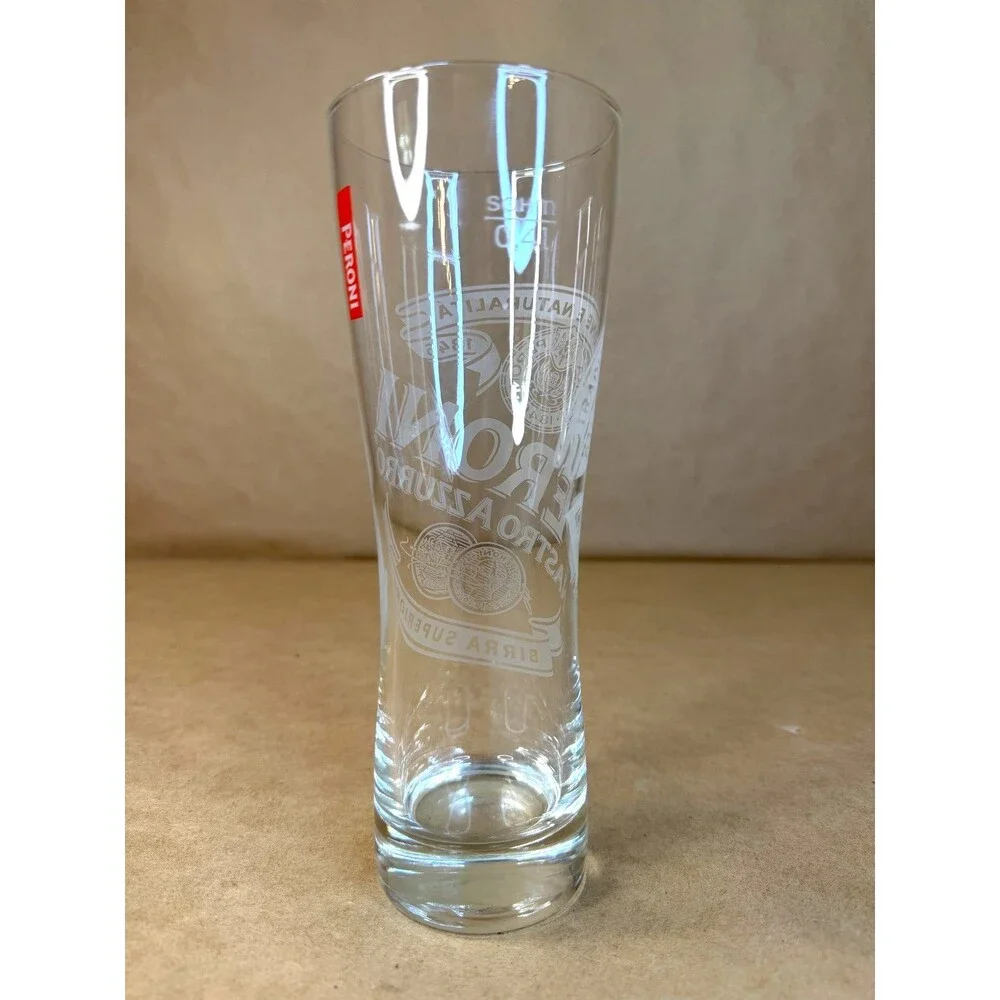 Peroni Nastro Azzurro Etched Beer Glass